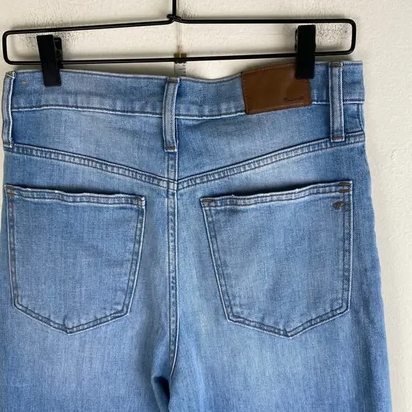 Madewell Slim Wide Leg Jeans Size 27 Eastwick Blue Crop Stretch Denim Staple - Picture 10 of 14